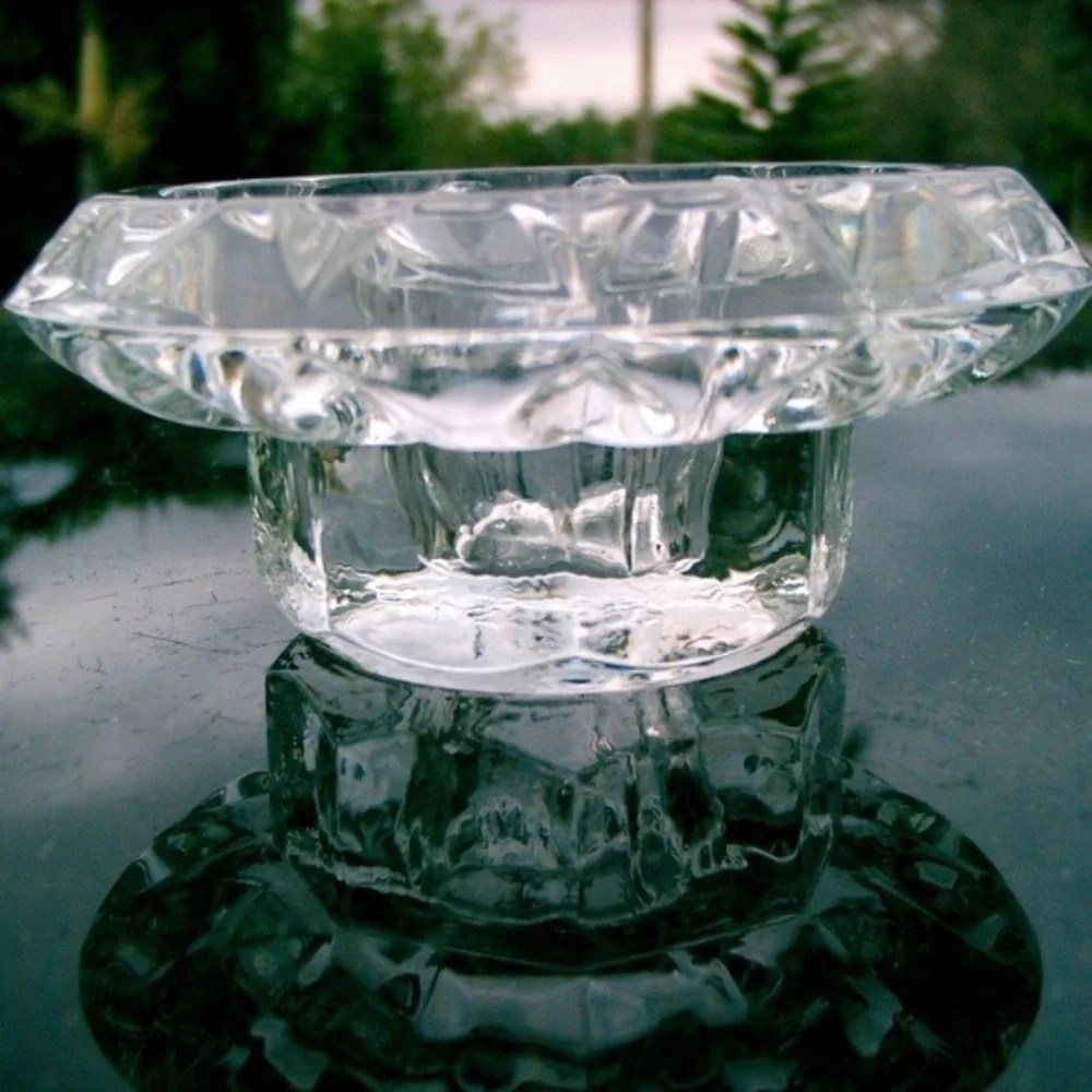 Vintage Pasari Glass Candle Holder Set Taper & Pillar Holders NIB